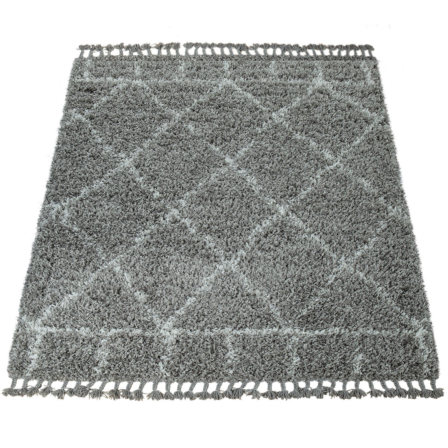 Paco Home Hochflorteppich Grau 160x230 cm