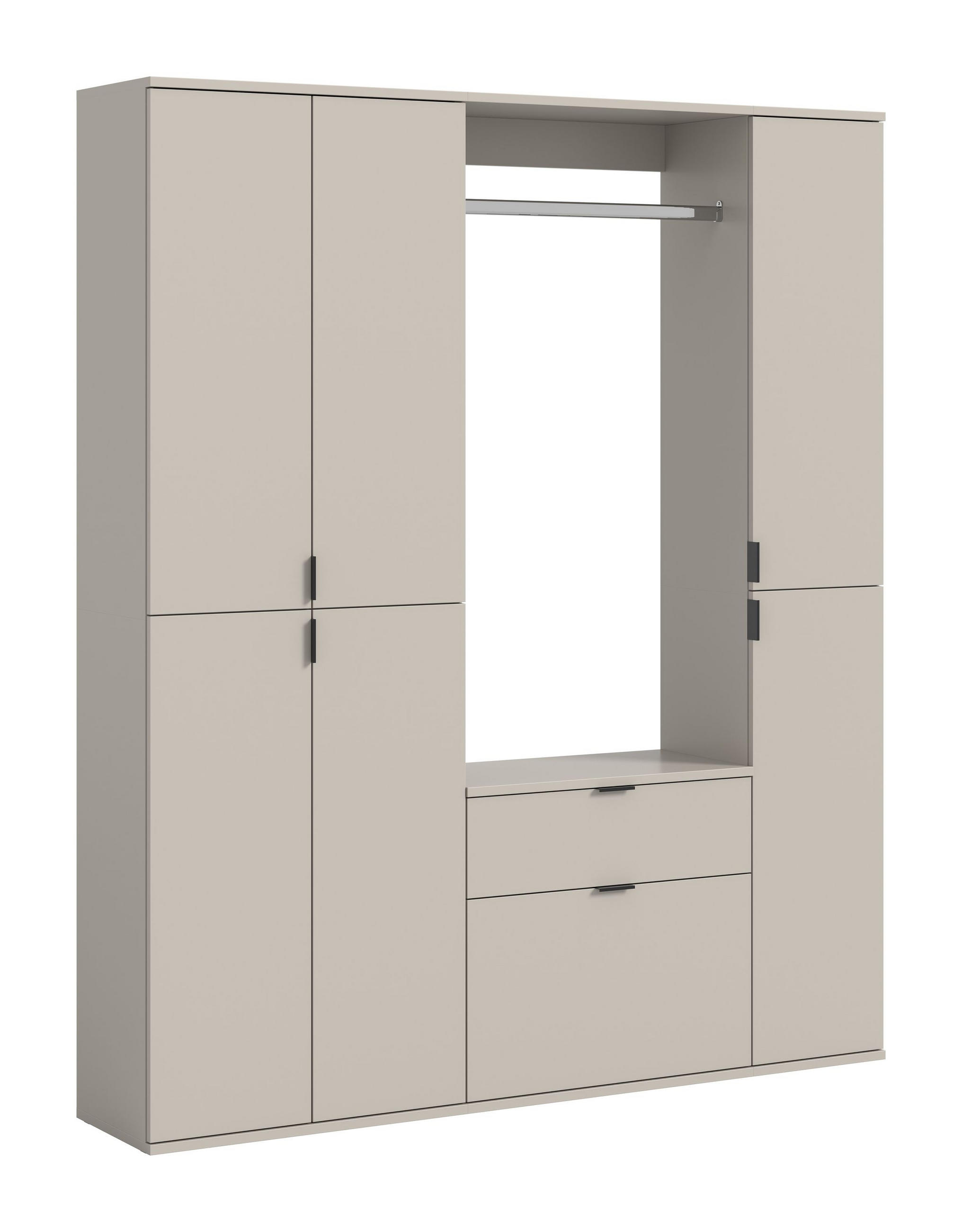 GARDEROBEN-SET PROJEKT X 3-tlg. (B/H/T: ca. 152/193/34 cm) in Kaschmir/Kaschmir - Kaschmir, Holzwerkstoff (152/193/34cm)