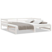 AUSZIEHBARES Tagesbett Ohne Matratze Weiss 80/200 Cm - Weiß, Naturmaterialien (80/200cm) - vidaXL