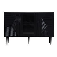KOMMODE mit 3 Schubladen und 2 Türen Black 120/38/79.5 cm - Schwarz, Holz (38/79.5/120cm) - Urban Meuble