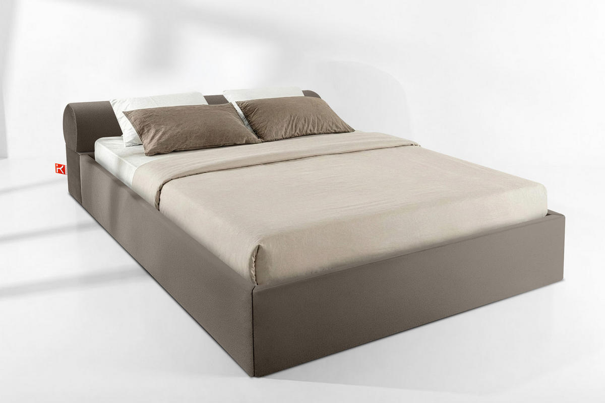 POLSTERBETT LUNEO - Schwarz/Braun, Holz/Holzwerkstoff (202/204cm) - KONSIMO®