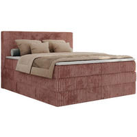 BOXSPRINGBETT TILIANO KING - 140/200 - Rosa Cord - H3 - Rosa, Holz/Textil (140/200cm) - MKS