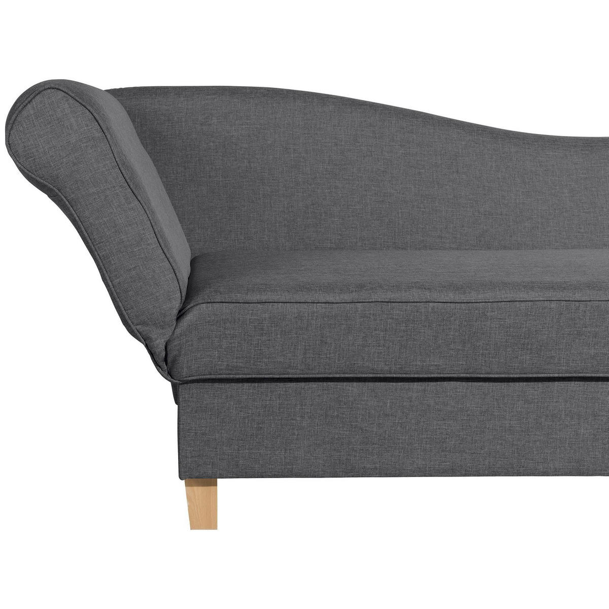 RECAMIERE mit Armteil links klappbar Katia Bezug Flachgewebe Buche natur / graphit - Grau, Kunststoff (190/82/88cm) - 58aufmkessel