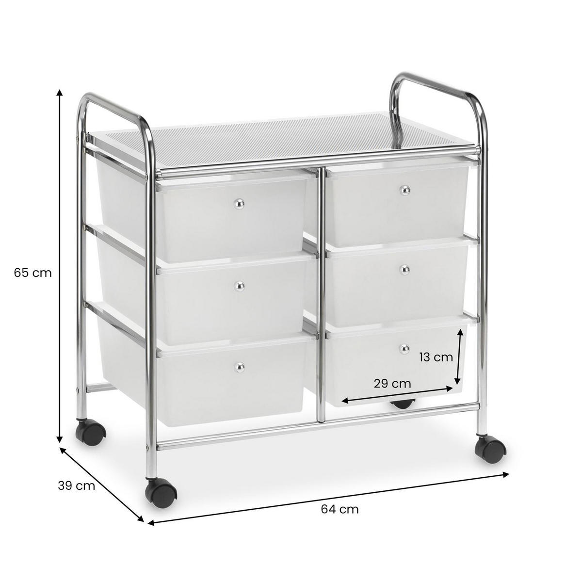 BADROLLWAGEN GINA - Transparent, Kunststoff/Metall (64/65/39cm) - IDIMEX