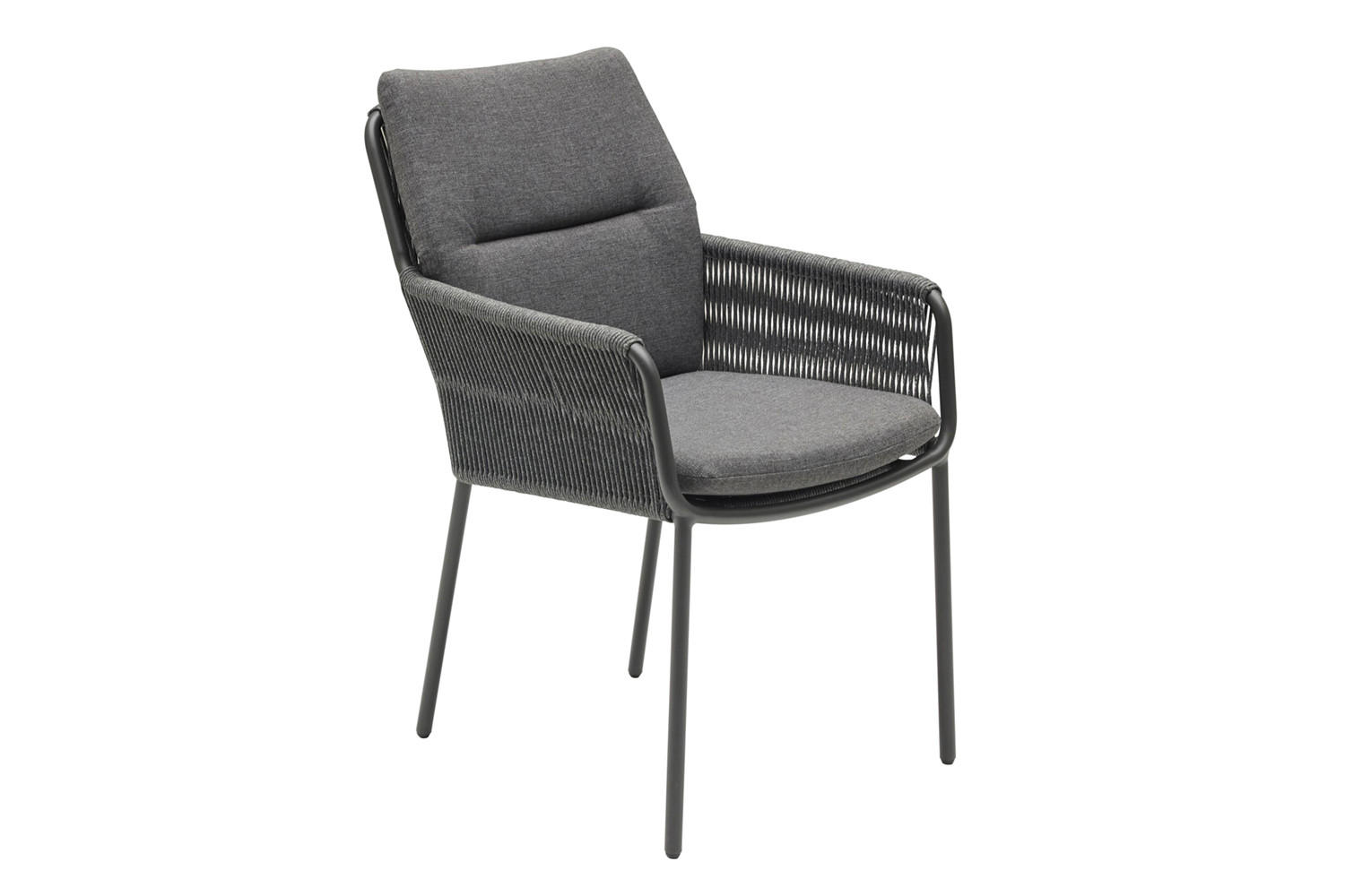 GARTENSTUHL Concord 86x71x59 cm, Metall, Anthrazit - Anthrazit/Grau, Metall (71/86/59cm) - dasmöbelwerk