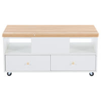 COUCHTISCH Holzfarben/Weiß 100/50/47,5 cm mit Hebe- und Klappfunktion - Naturfarben, Holzwerkstoff (50/100/47.5cm) - PANGIVO
