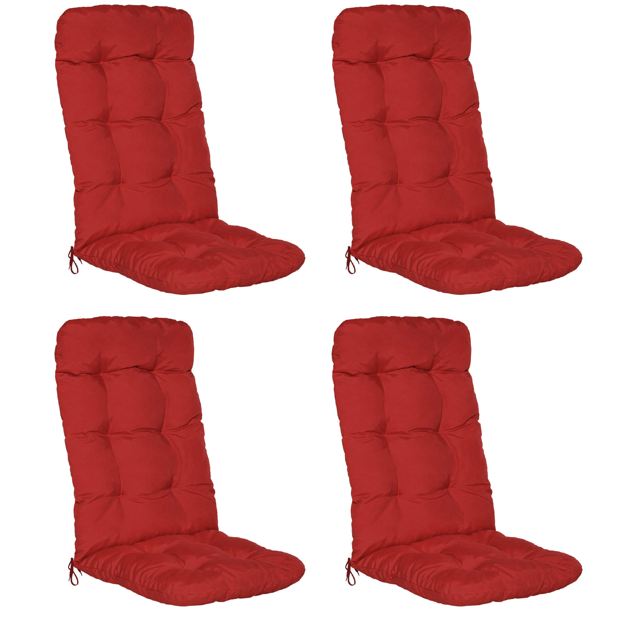 HOCHLEHNERAUFLAGE Flair HL 120/50/8cm Rot (4tlg) - Rot, Textil (50/8/120cm) - Beautissu 