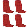 HOCHLEHNERAUFLAGE Flair HL 120/50/8cm Rot (4tlg) - Rot, Textil (50/8/120cm) - Beautissu 