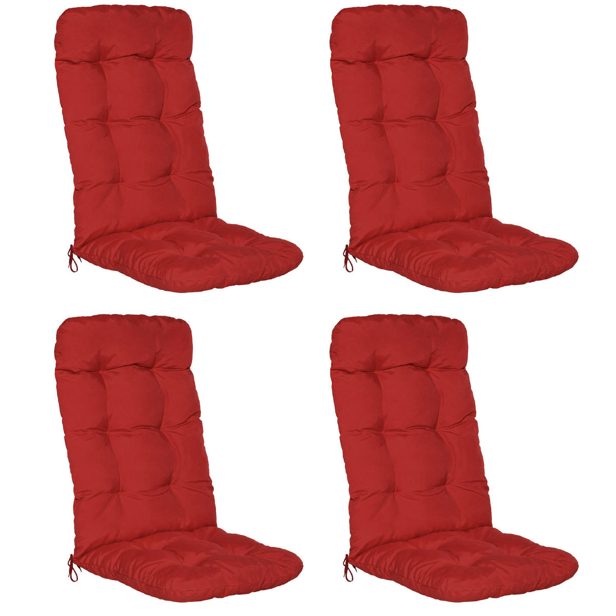 HOCHLEHNERAUFLAGE Flair HL 120/50/8cm Rot (4tlg) - Rot, Textil (50/8/120cm) - Beautissu 