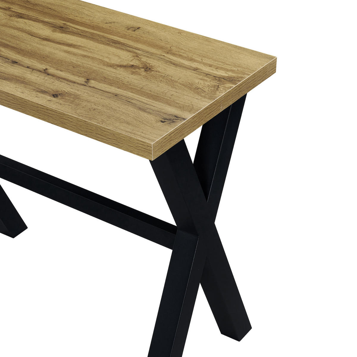 BARTISCH ARNE 120/60/105 cm - Hellbraun/Schwarz, Holzwerkstoff/Metall (60/120/105cm) - DUBI Möbel