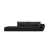 LINKES-SOFA Kaelle aus Chenille-Stoff schwarz 4 Sitzplätze - Schwarz, Textil (110/85/264cm) - Micadoni
