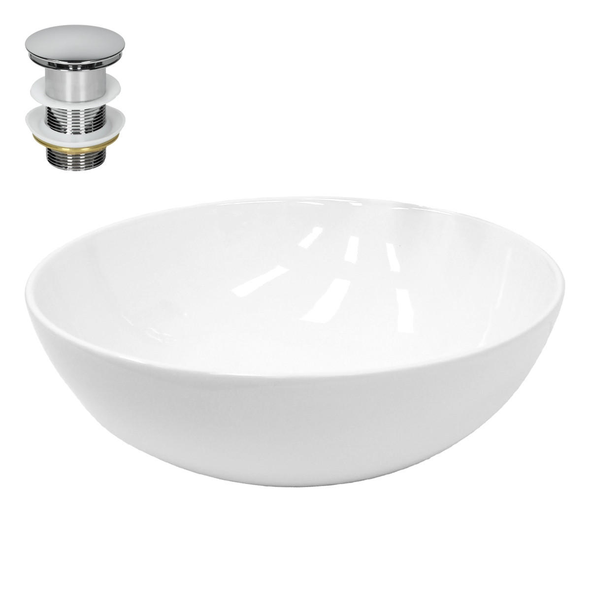 WASCHBECKEN - Weiß, Keramik (40/14.7/40cm) - LuxeBath