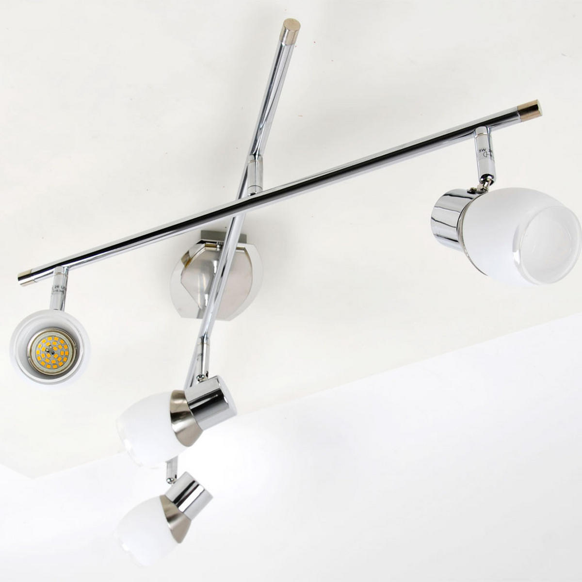 LED DECKENLEUCHTE Novus Silber Stahl Glas - Silberfarben, Glas (75/48/26cm) - Esto