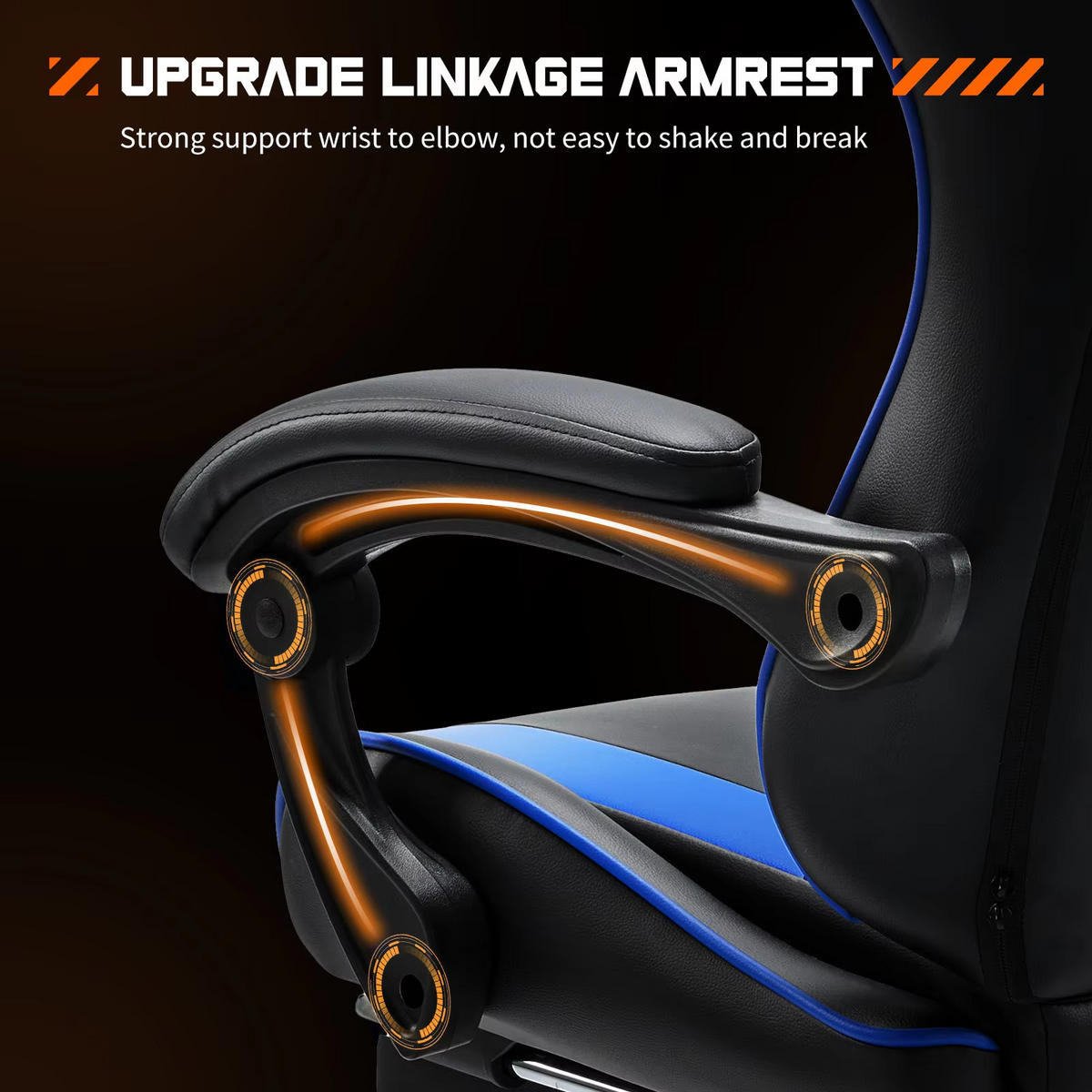 GAMINGSTUHL PU-Leder Ergonomischer Computerstuhl Blau - Blau, Metall (55.55/133/52cm) - Kaket