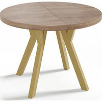 ESSTISCH Mateo runder ausziehbarer, Sonoma Eiche 100-150/100/76 cm - Goldfarben/Braun, Holz/Holzwerkstoff (100/150/76cm) - WFL GROUP