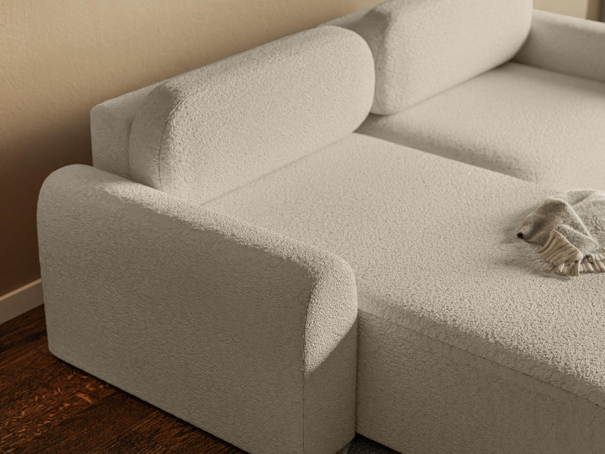 ECKSOFA Lome Mini mit Schlaffunktion, Beige - Beige, Textil (244/165cm) - Fedve