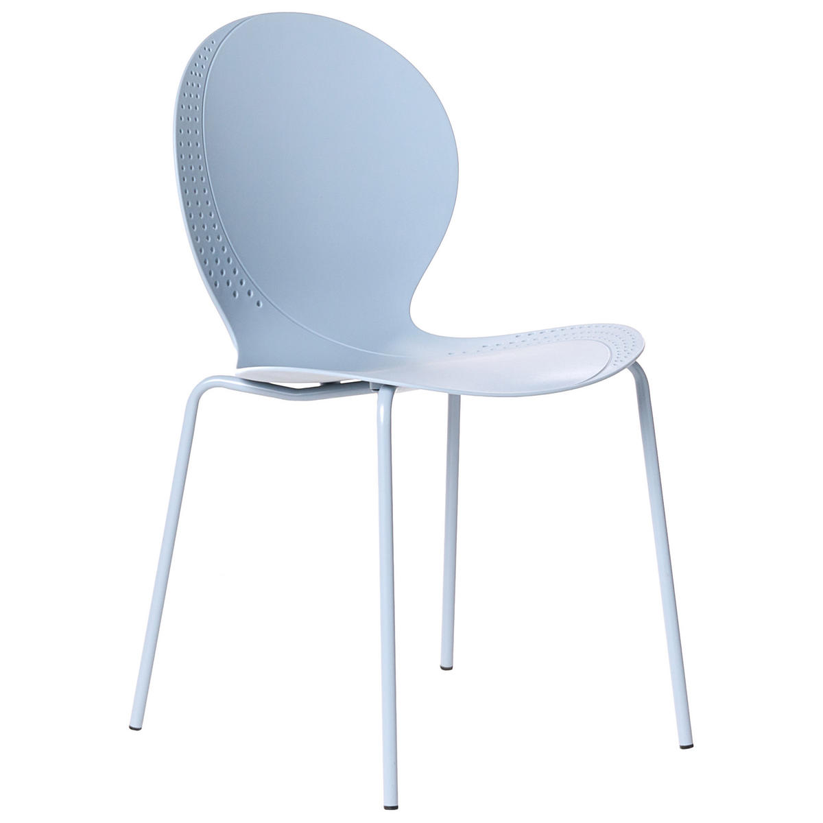 GARTENSTUHL 4er-Set stapelbar Hellblau Milos - Hellblau, Kunststoff (45/80/48cm) - Beliani