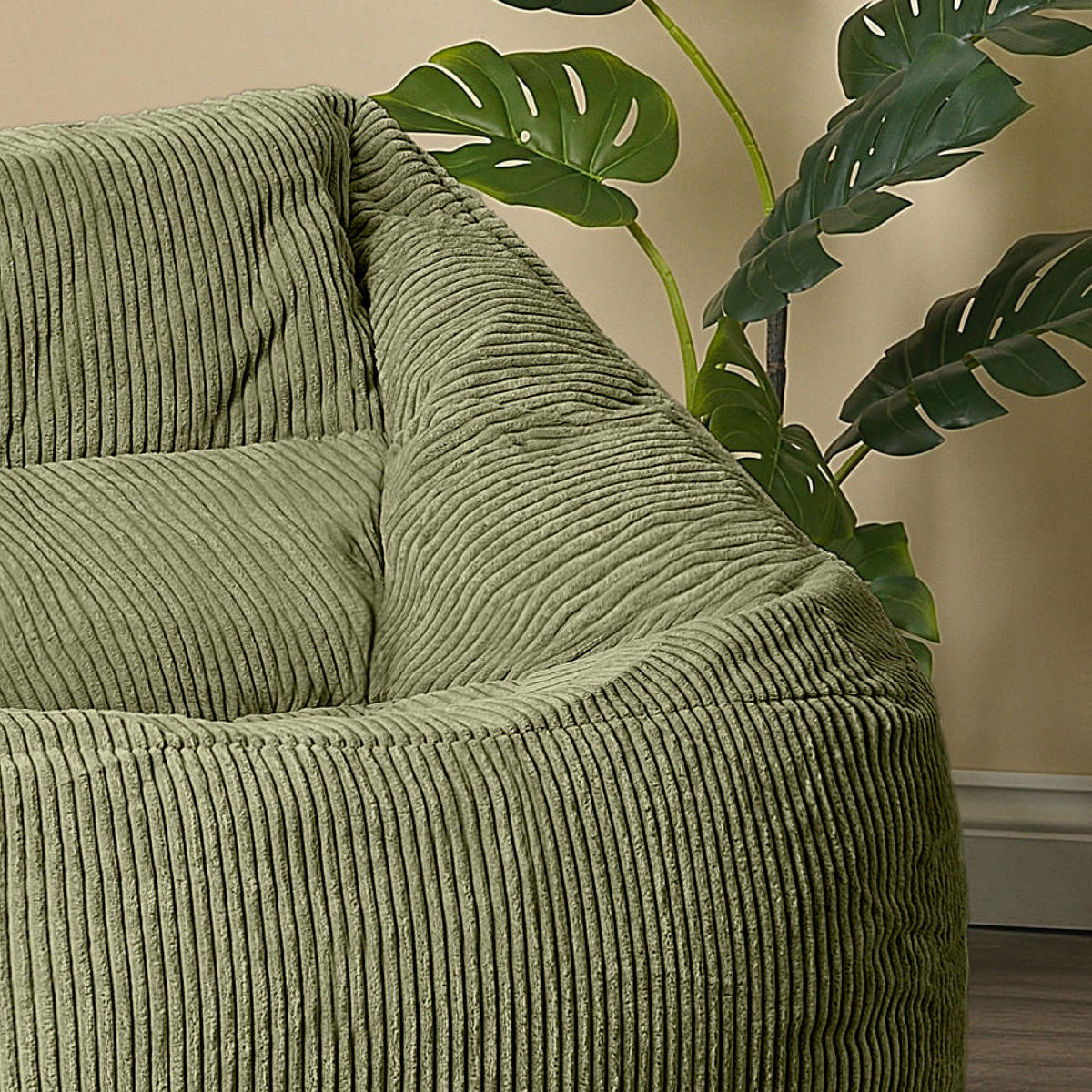 SITZSACK Cord Sessel Natalia - Salbeigrün, Textil (100/80/88cm) - icon