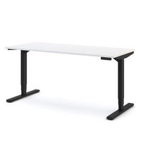 SCHREIBTISCH Elektrisch höhenverstellbarer Schreibtisch Y-Line Signalweiß Schwarz 160/70/62-127cm - Schwarz/Weiß, Holzwerkstoff/Metall (70/160/127cm) - ASSMANN
