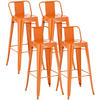 BARHOCKER 4er Set Metall orange - Orange, Metall (44/96/43cm) - CLP