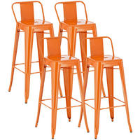BARHOCKER 4er Set Metall orange - Orange, Metall (44/96/43cm) - CLP