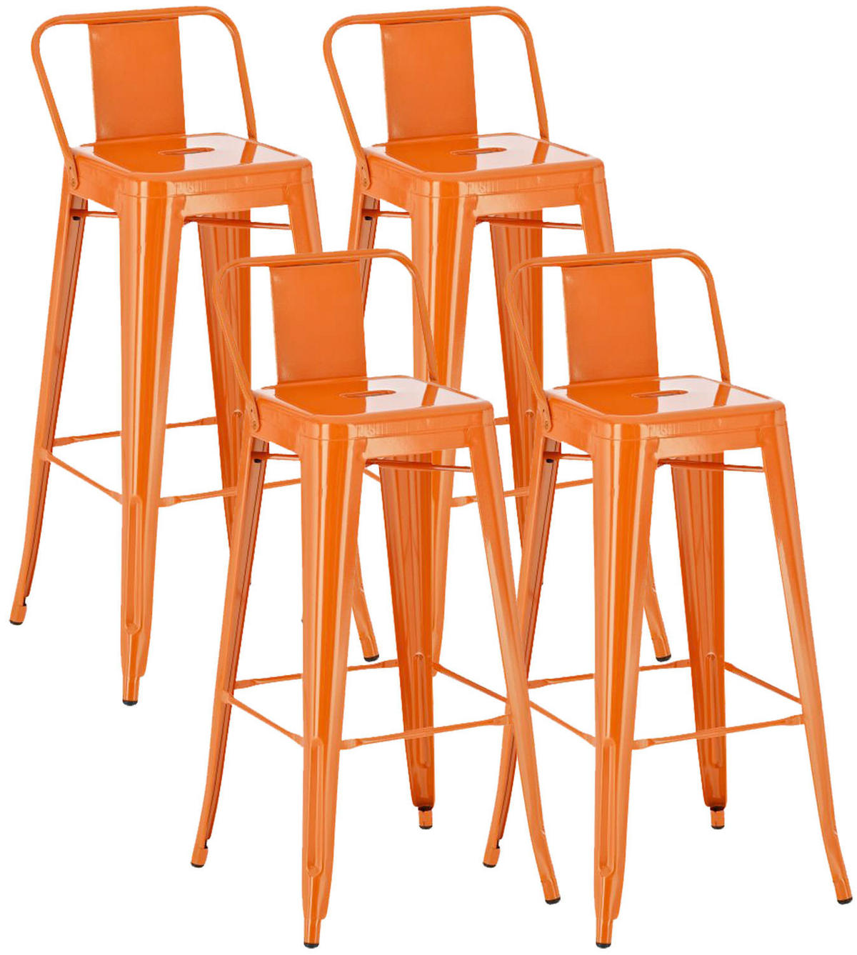 BARHOCKER 4er Set Metall orange - Orange, Metall (44/96/43cm) - CLP
