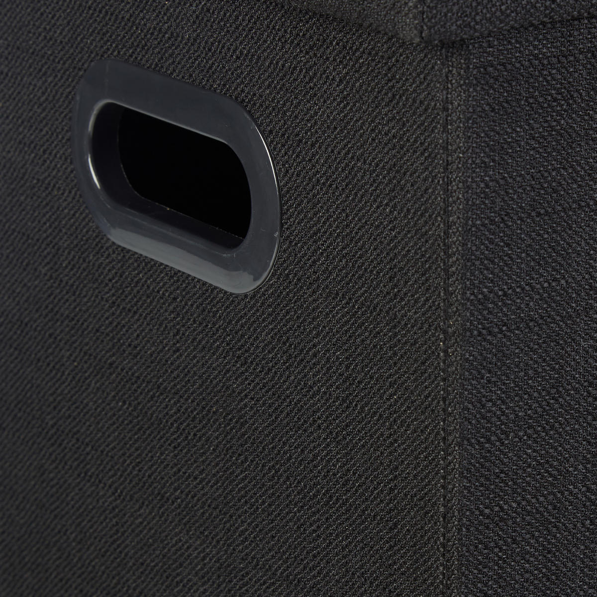 SITZHOCKER - Schwarz, Holzwerkstoff/Textil (46/25.5/49.5cm) - Relaxdays
