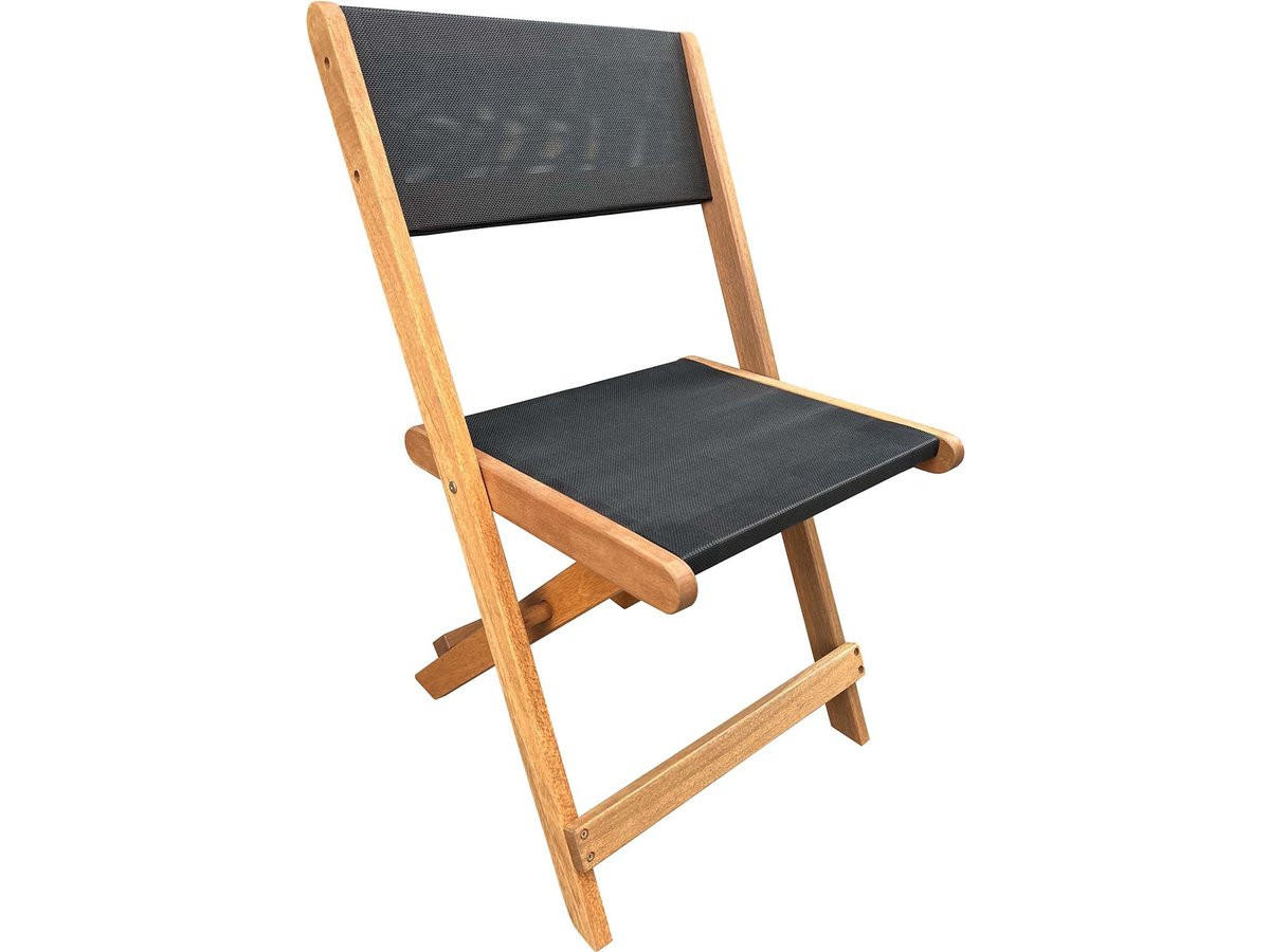 GARTENSTUHL Seoul klappbar 2er-Set Schwarz - Schwarz, Holz/Textil (49/79/44cm) - Habitat Garten