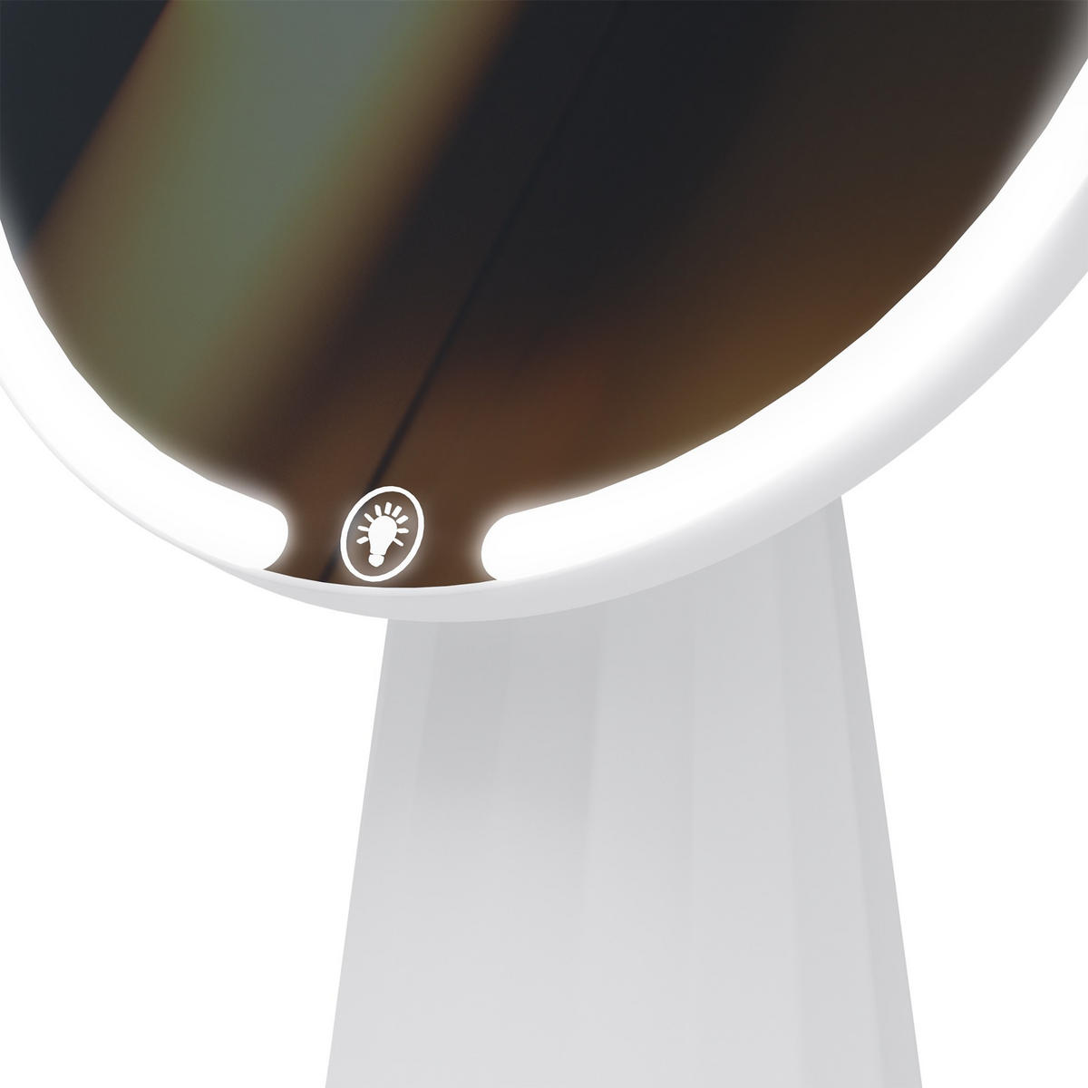 SCHMINKSPIEGEL rund 17 cm Glas Weiß - Weiß, Glas (17/27/17cm) - CLP