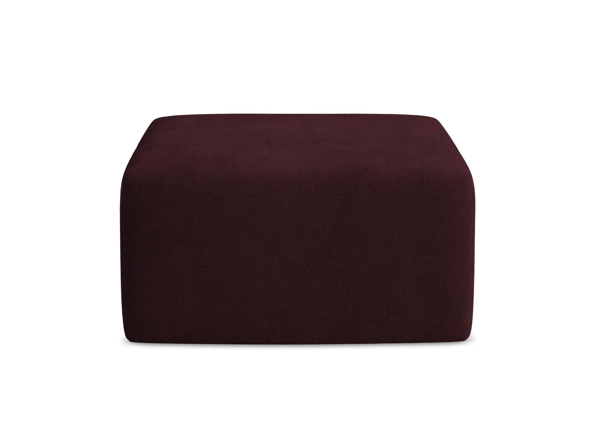 POUF Strukturstoff Rot - Weinrot/Schwarz, Holzwerkstoff/Kunststoff (75/37/75cm) - Makamii