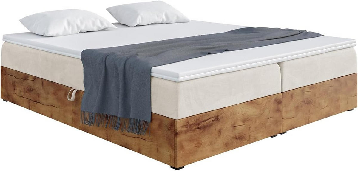 BOXSPRINGBETT LOFTY BOX - Beige, Holzwerkstoff (200/220cm) - Meblini