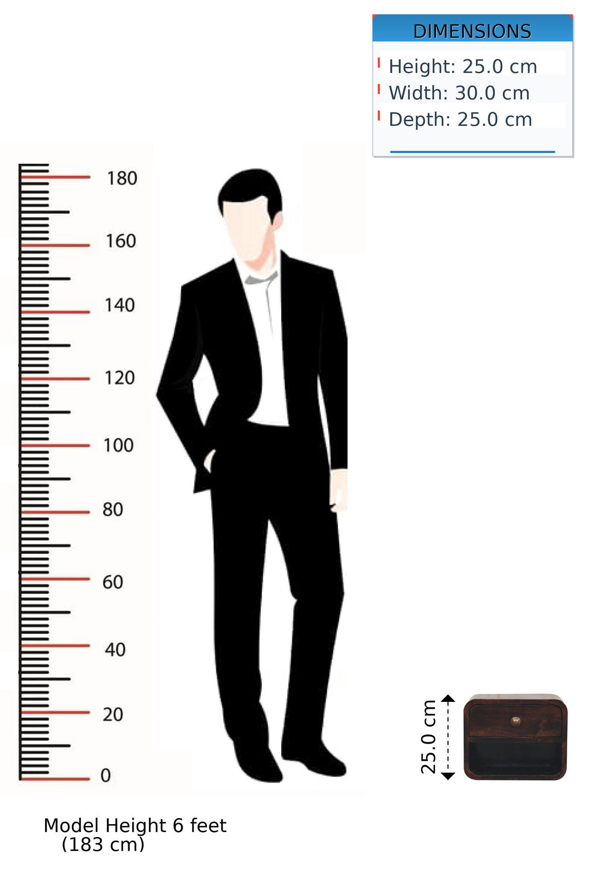 NACHTKASTEN Mini Geschwungen Kalifornisch Nussbaum Wandmontiert, 1 Schublade und Offenes Fach, Dunkelbraun - Dunkelbraun/Messingfarben, Holz/Metall (30/25/25cm) - Artisan Furniture