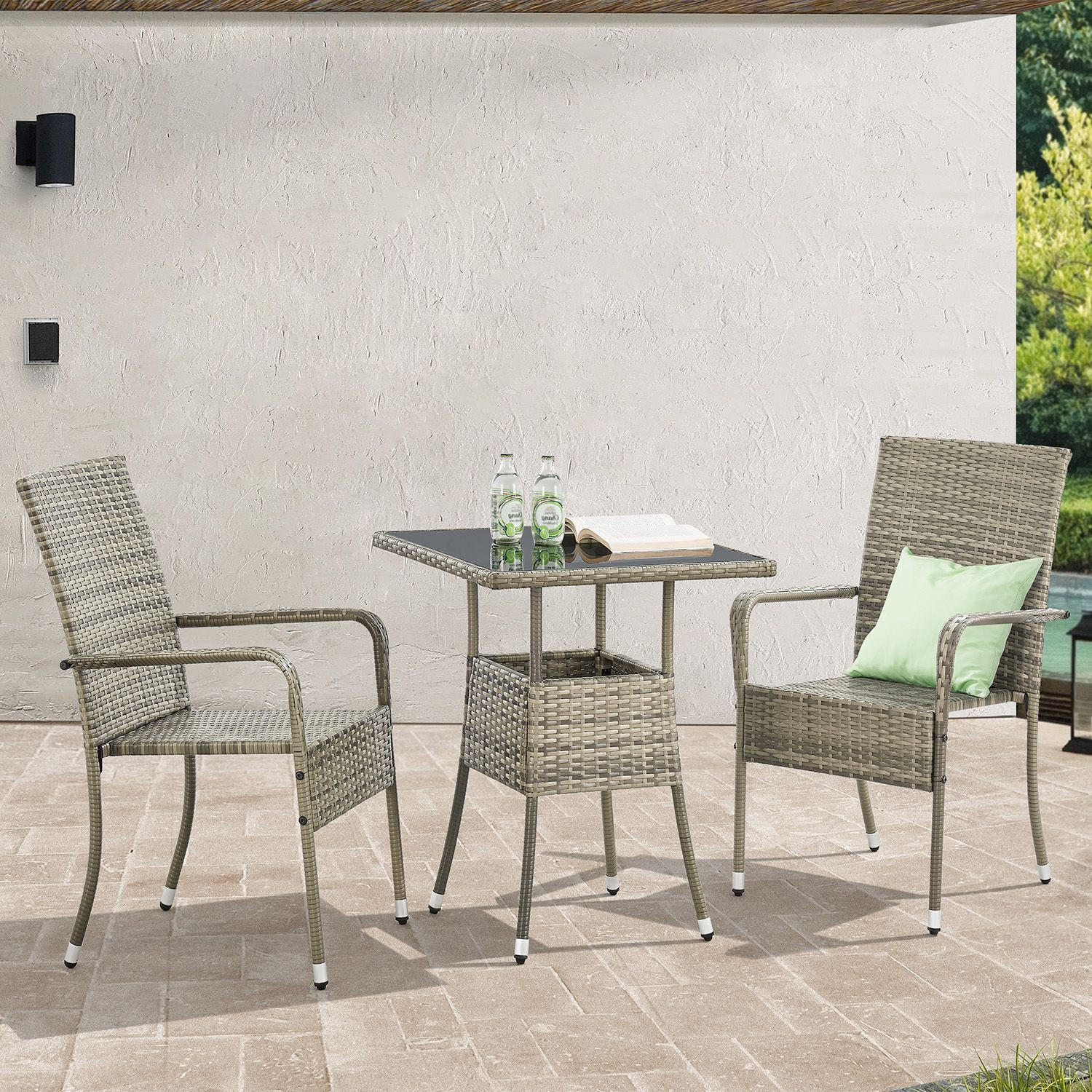 GARTENTISCH Yoro grau 60x60 cm - Grau, Kunststoff (60/60/73cm) - Juskys