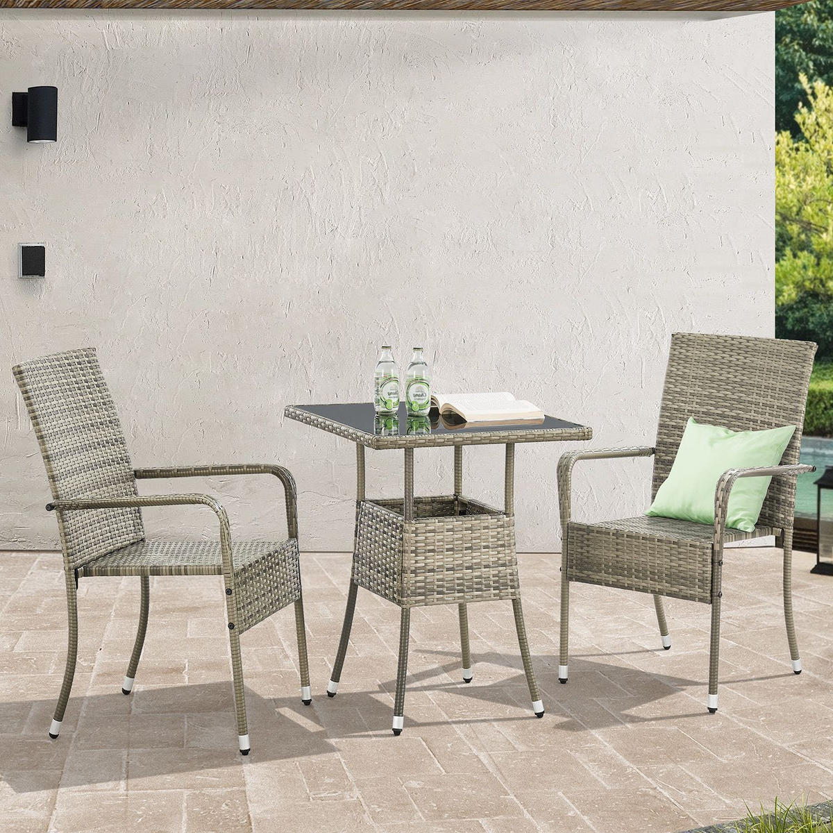 GARTENTISCH Yoro grau 60x60 cm - Grau, Kunststoff (60/60/73cm) - Juskys
