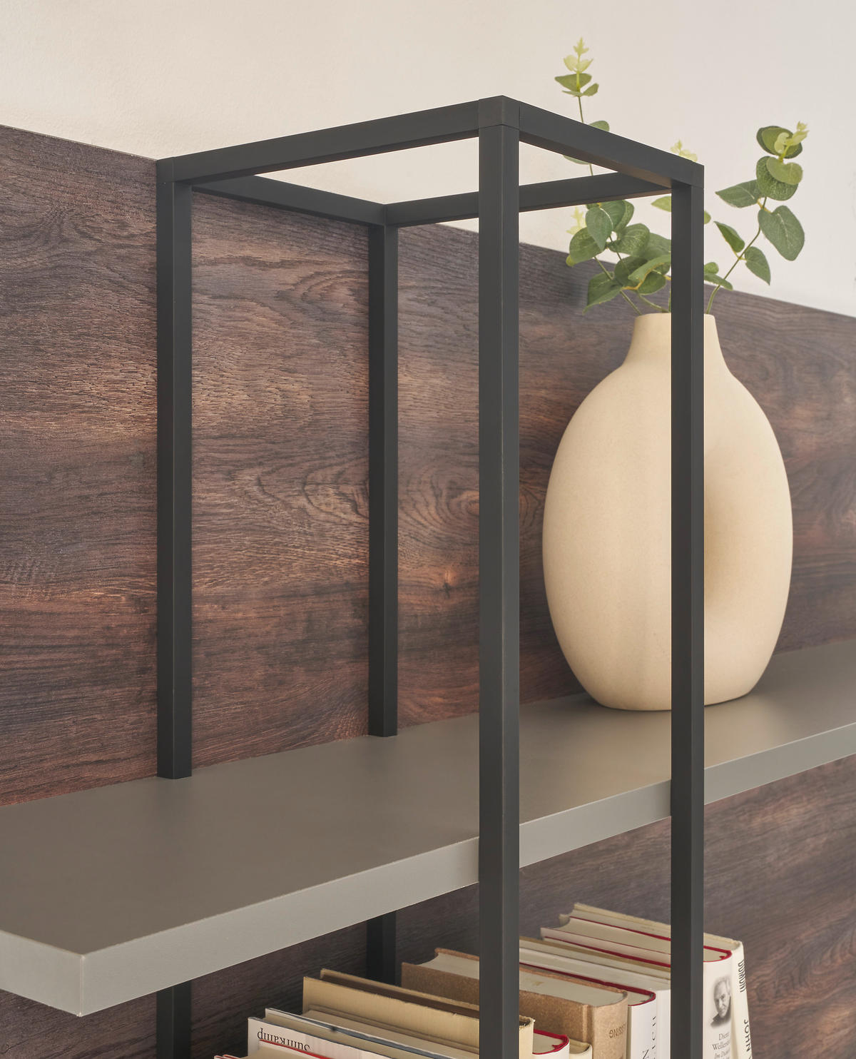 WANDREGAL M18 Thermo Oak & Anthrazit 152/90/26 cm breit - Graubraun, Holzwerkstoff (152/90/26cm) - Livojo