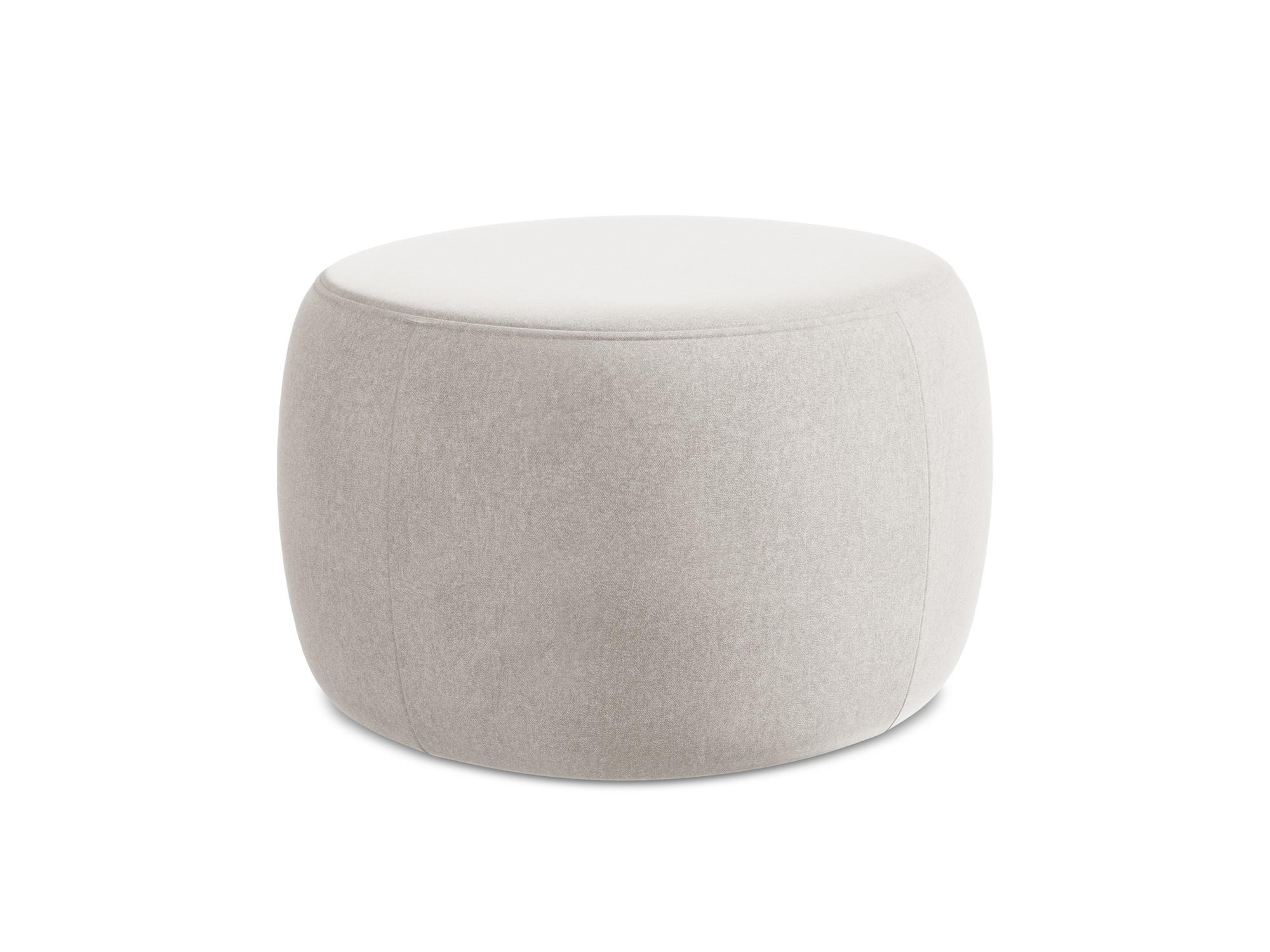 POUF Samt Stoff Beige - Beige/Creme, Kunststoff/Textil (76/44/67cm) - Makamii