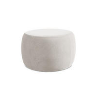 POUF Samt Stoff Beige - Beige/Creme, Kunststoff/Textil (76/44/67cm) - Makamii
