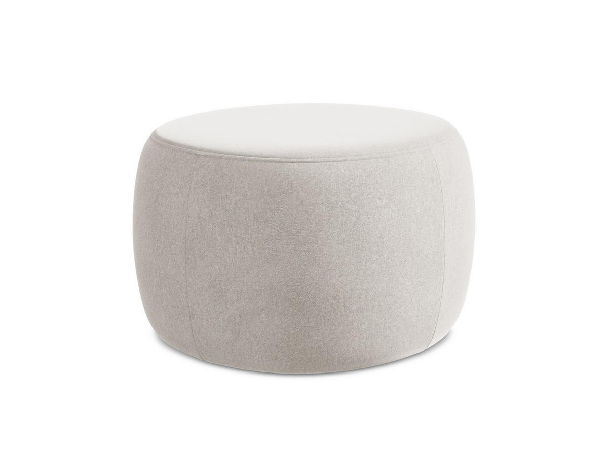 POUF Samt Stoff Beige - Beige/Creme, Kunststoff/Textil (76/44/67cm) - Makamii