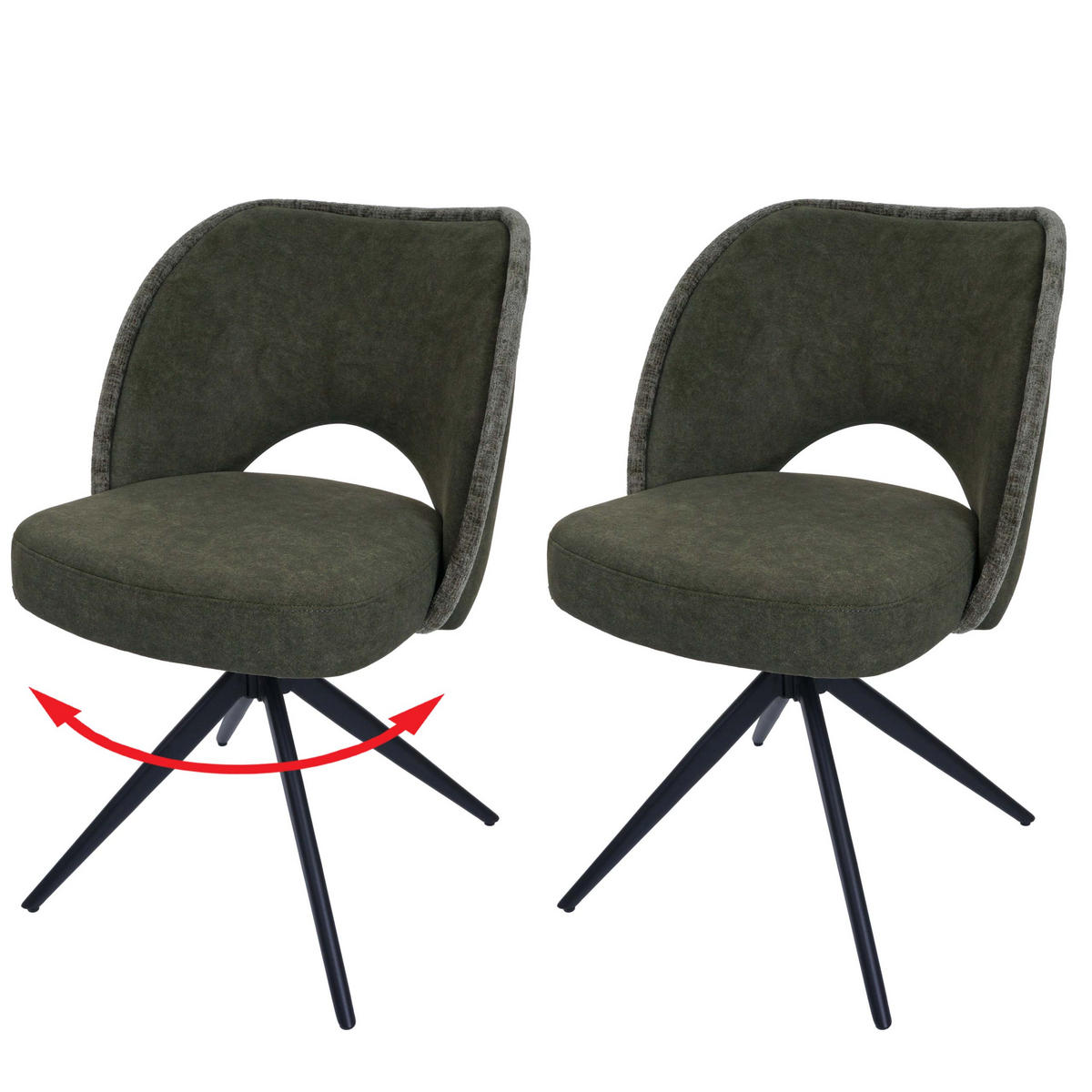 ESSZIMMERSTUHL Grün 2er-Set - Grün, Textil (54/84/60cm) - MCW