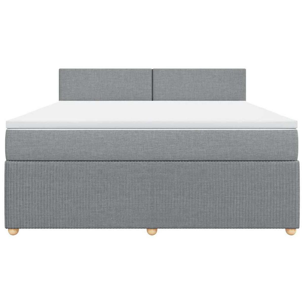 BOXSPRINGBETT Mit Matratze Hellgrau 180/200 Cm Stoff - Grau, Textil (180/200cm) - vidaXL