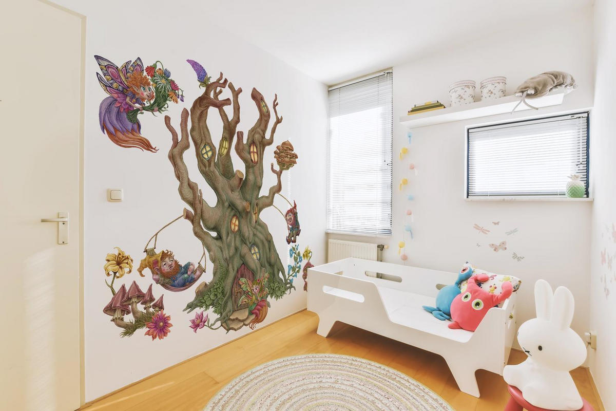 WANDAUFKLEBER 130x172cm - Feenwald - Multicolor, Kunststoff (130/172/0.1cm) - Wallfluent