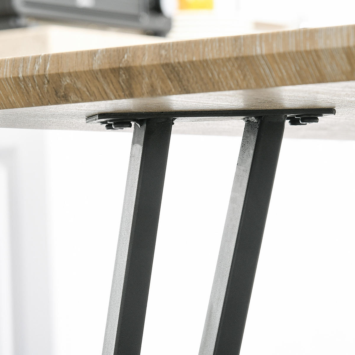 ESSTISCH Eichefarben Hell Schwarz Haarnadelbeine 120/60/75 cm - Beige, Holz (60/120/75cm) - PANGIVO