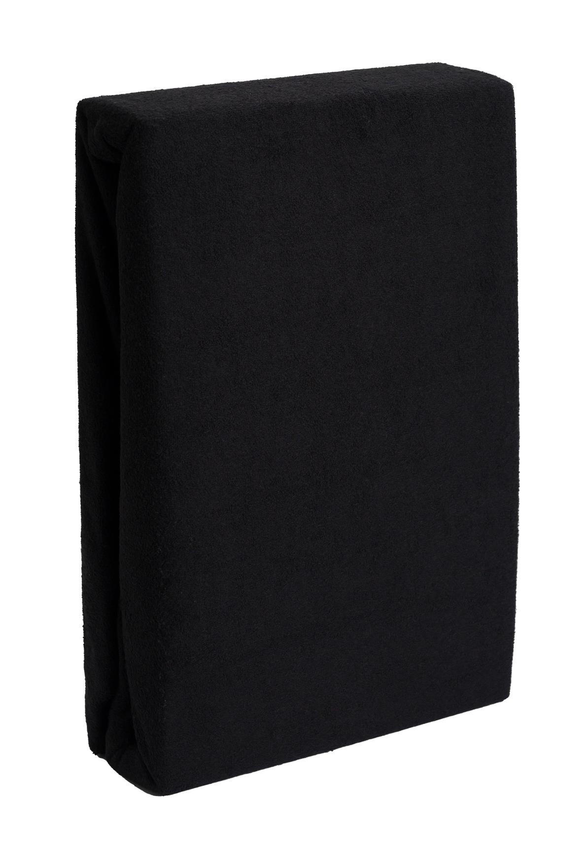 Carpe Sonno Frottee-Spannbettlaken Schwarz 200x200 cm