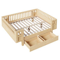 KINDERBETT 140/200 cm in Holzfarben mit 2 Schubladen Massivholz Skandi-Design - Naturfarben, Holzwerkstoff (140/200cm) - STILVORA