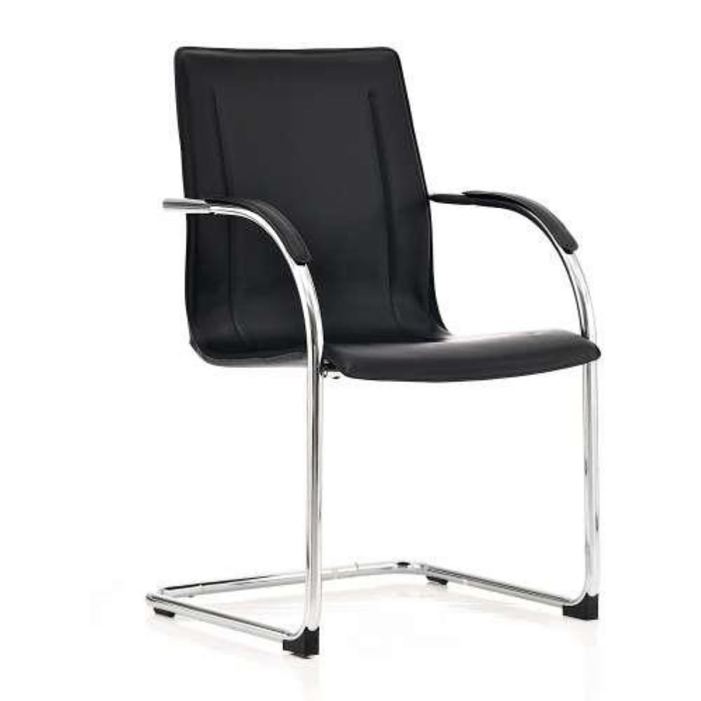 BESUCHERSTUHL Tehran Kunstleder Schwarz - Schwarz, Leder (56/94/52cm) - DELUKE