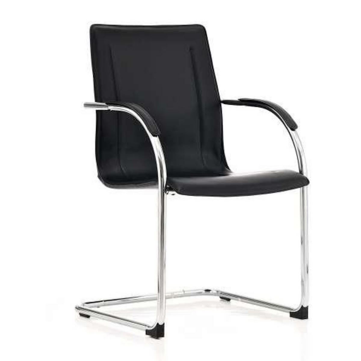 BESUCHERSTUHL Tehran Kunstleder Schwarz - Schwarz, Leder (56/94/52cm) - DELUKE