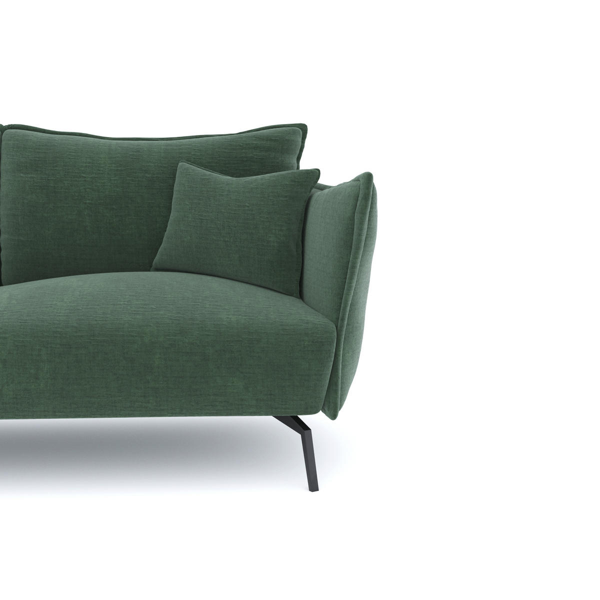 ECKSOFA LINKS Texturierter Samt Smaragdgrün 290cm - Smaragdgrün, Textil (100/290cm) - Sia Home