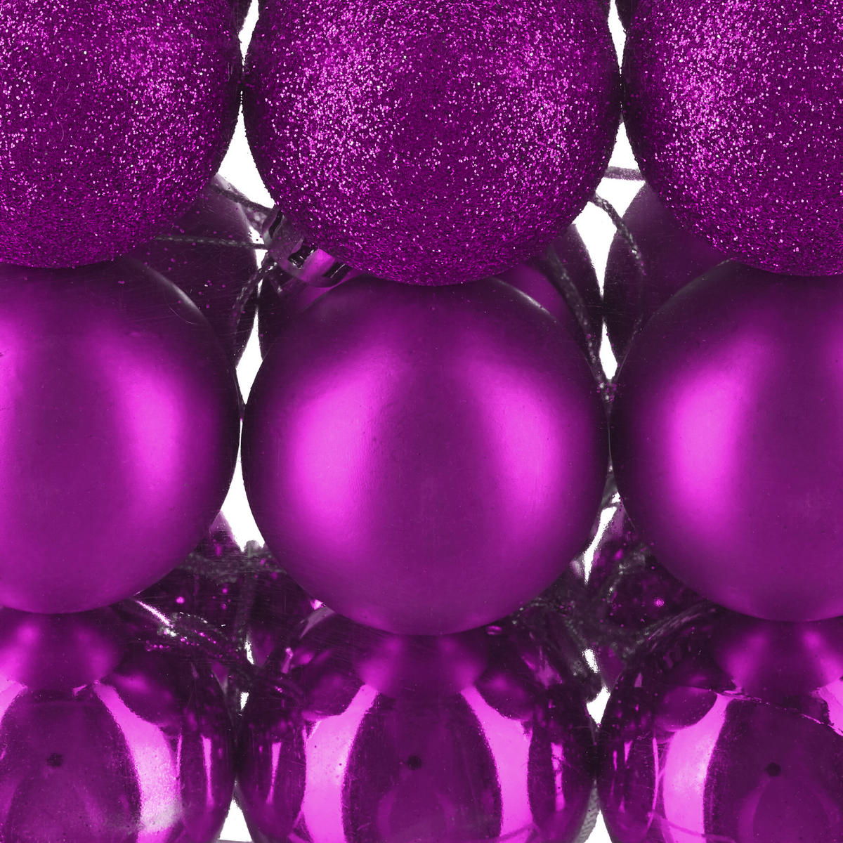150-TLG.WEIHNACHTSKUGELN-SET - Pink, Kunststoff (6/7/6cm) - Relaxdays