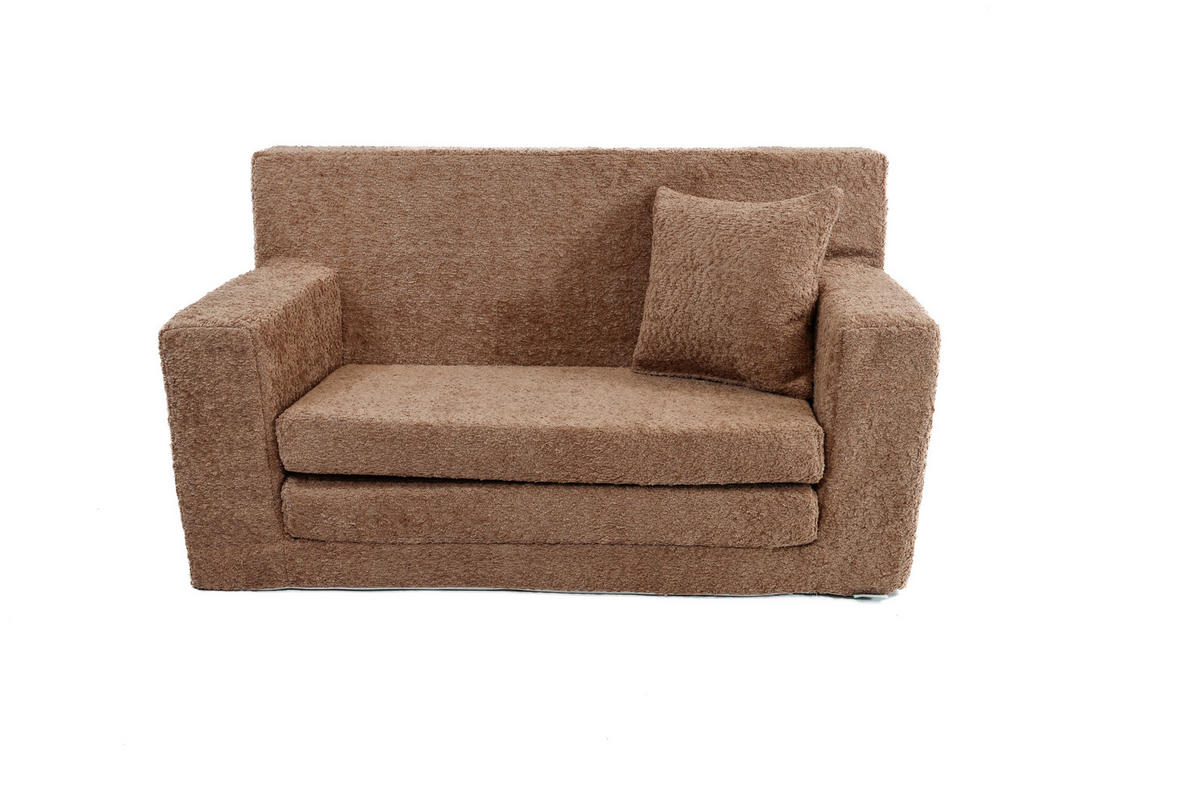 KINDERSOFA David – Stilvoller Komfort für das Kinderzimmer - In den Trendfarben - Braun, Textil (83/47/43cm) - Fortisline