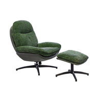 DREHSESSEL Genua, Webstoff, Grün - Grün, Textil (93/99/78cm) - dasmöbelwerk